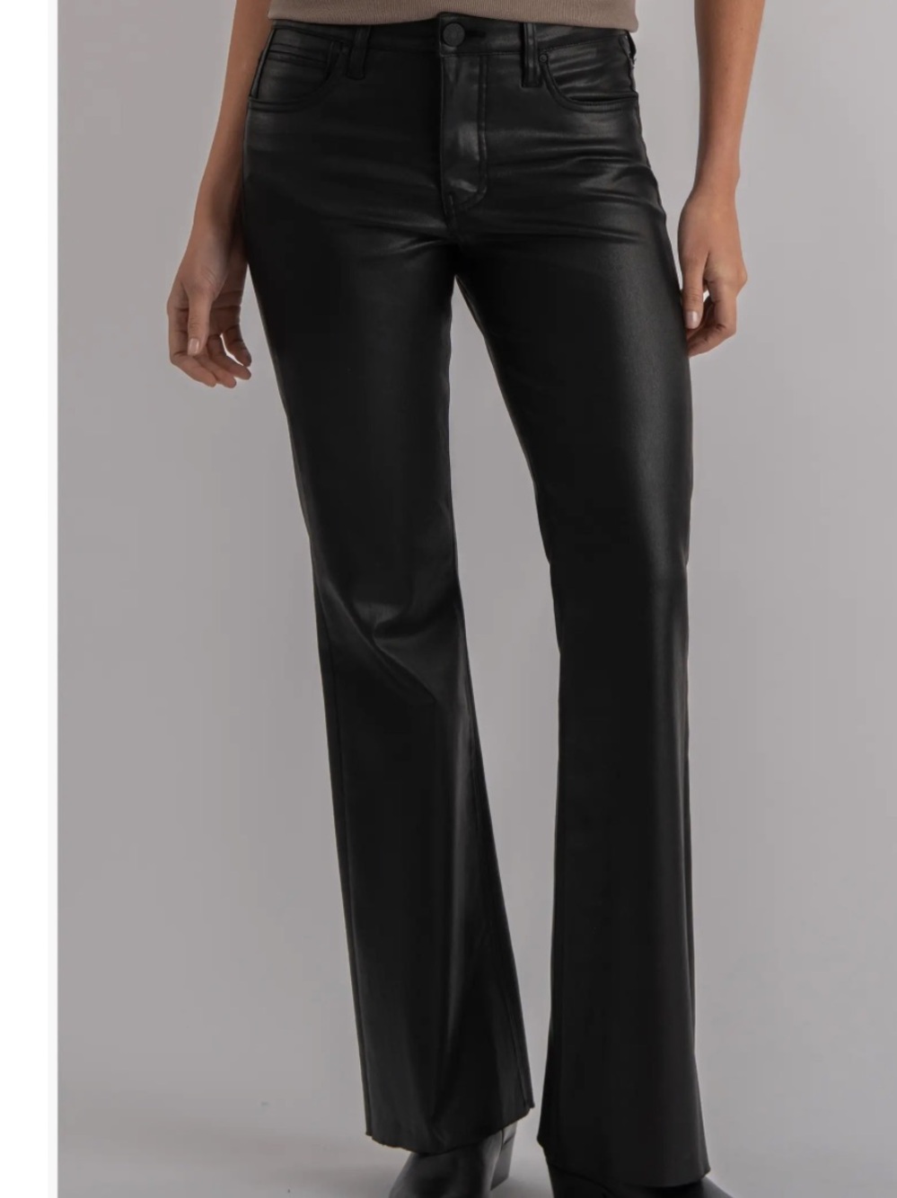 Kut from the Kloth Women’s coated Dark Plum Flared Jeans
